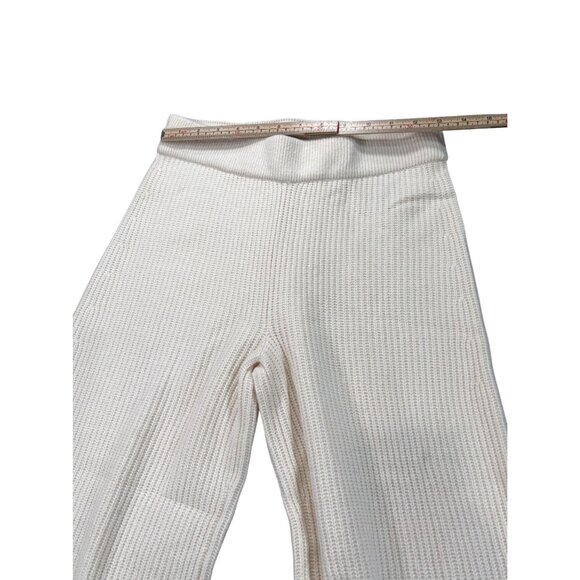 Gap Womens Ribbed Wide-Leg Knit Pants XSP Birch Cotton Blend - Picture 11 of 12